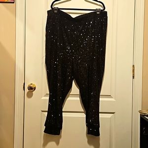 Sequin joggers black sz 3x NWT
